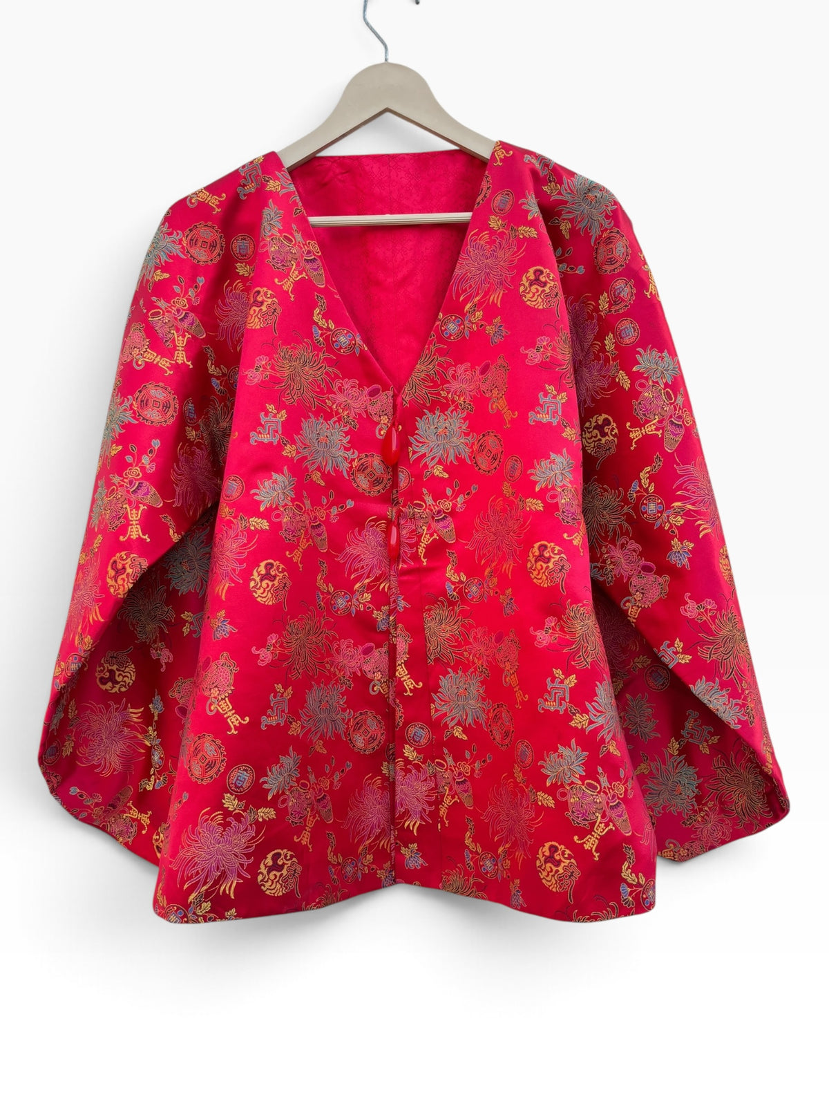 Floral Vintage Red Jacket: 42”