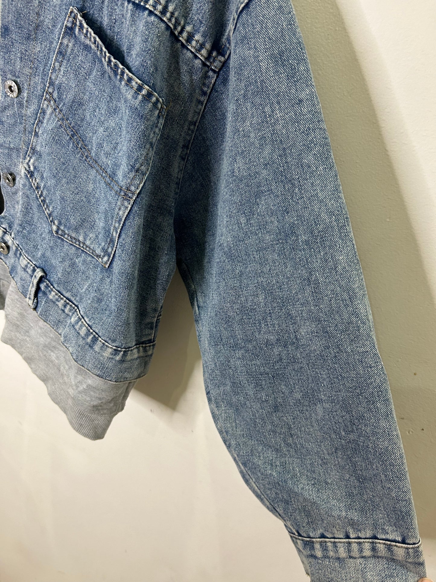 Layered Denim Hooded Jacket