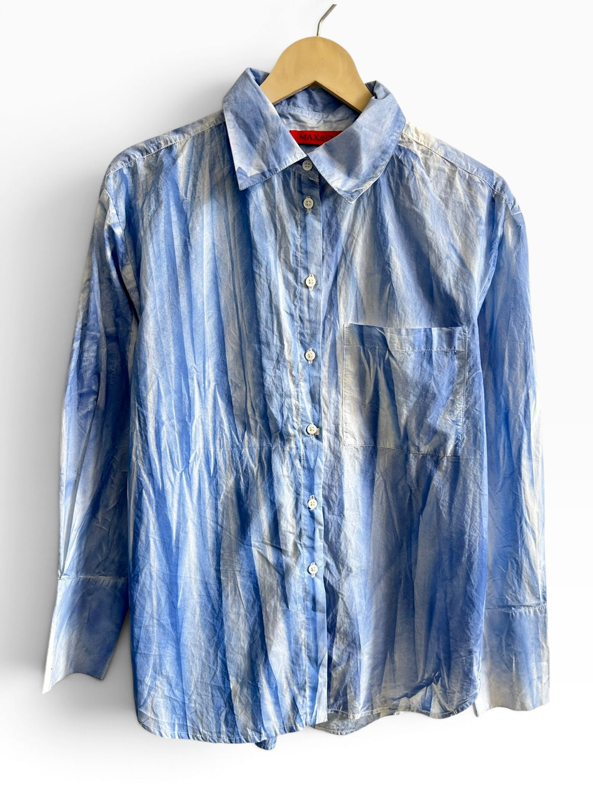Blue Printed Shirt: 38”