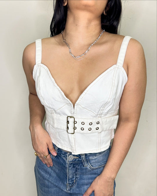 Denim Belt Top
