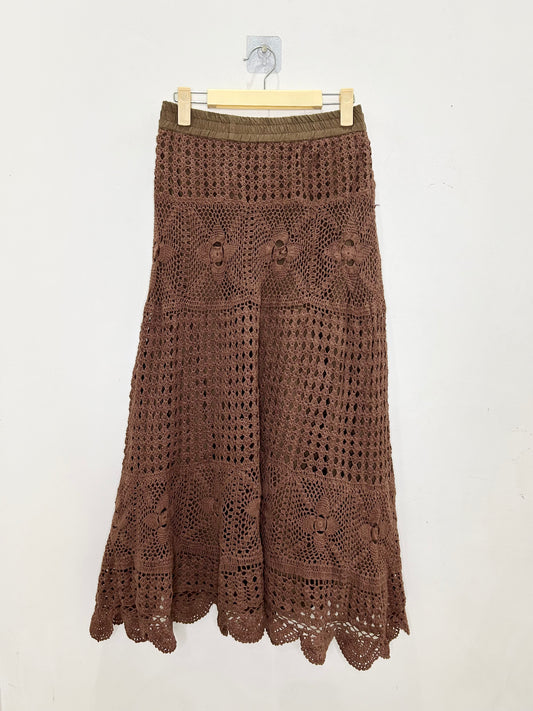 Brown Crochet Skirt