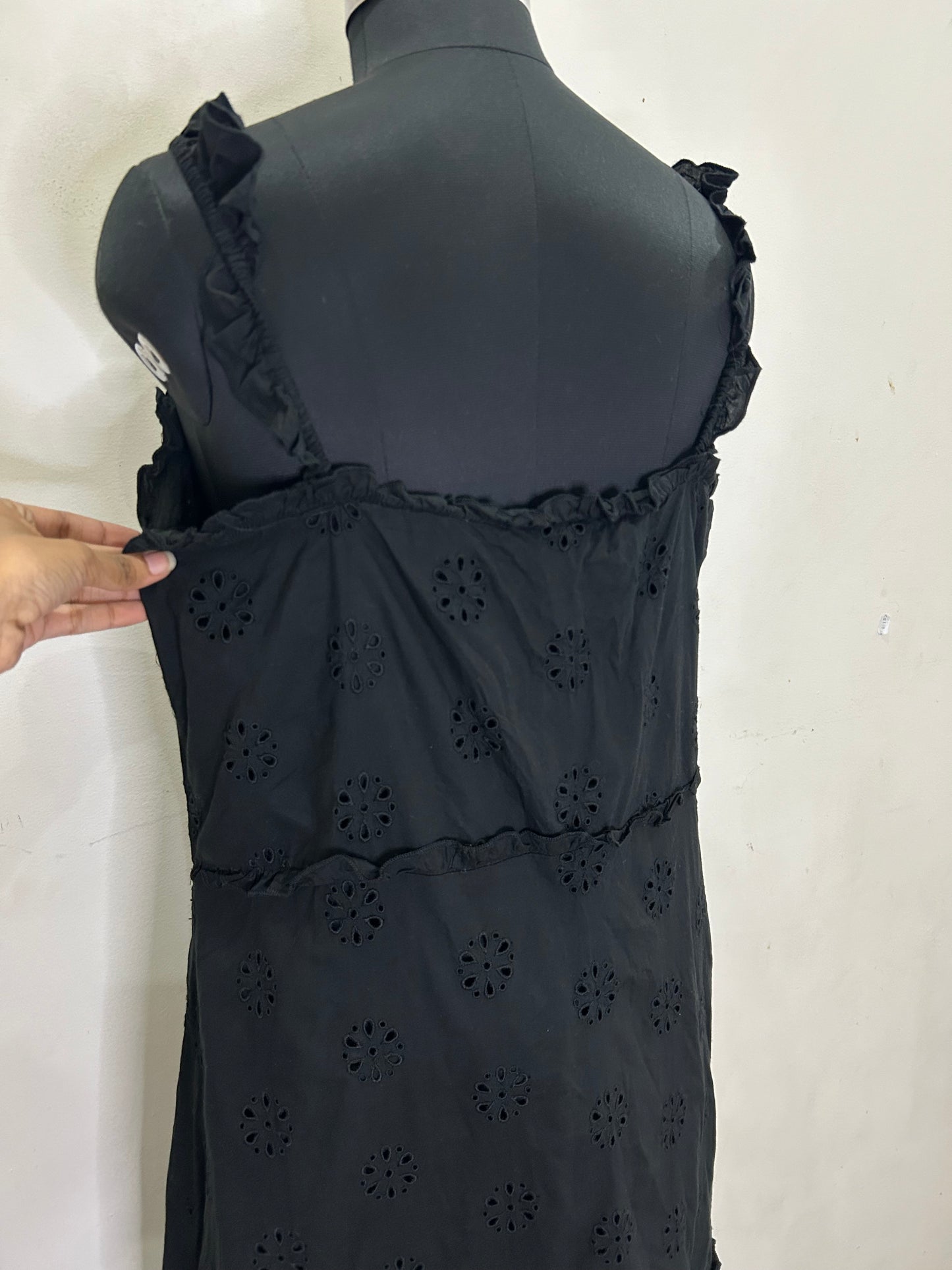 Gap Ruffle Hem Eyelet Maxi Dress