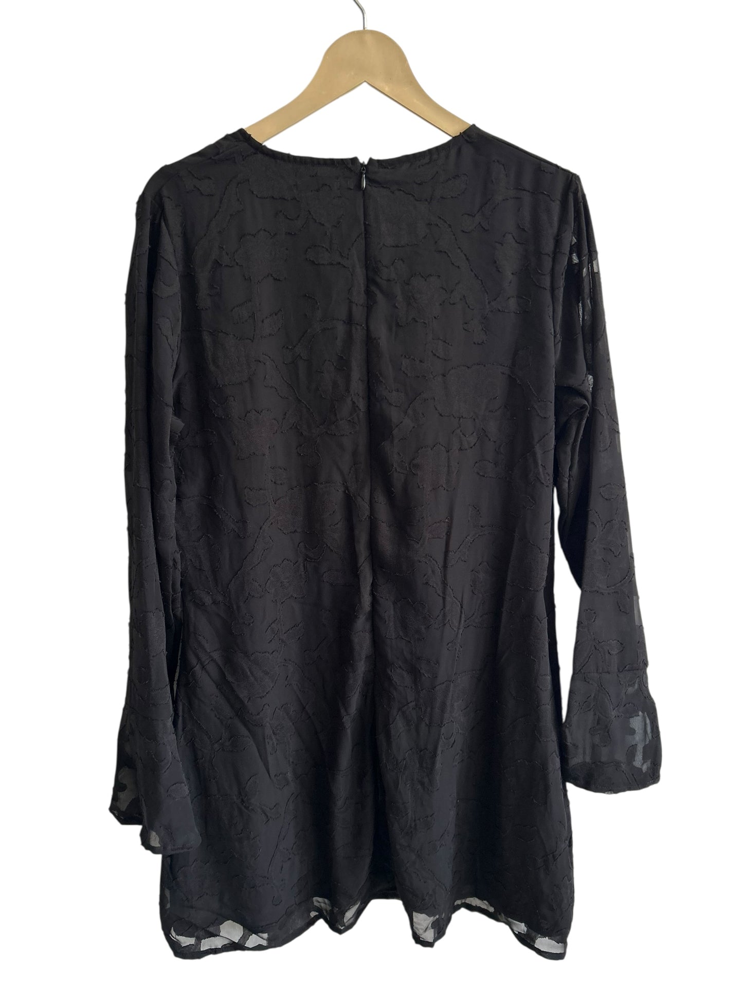 BOOHOO Black Burnout Dress