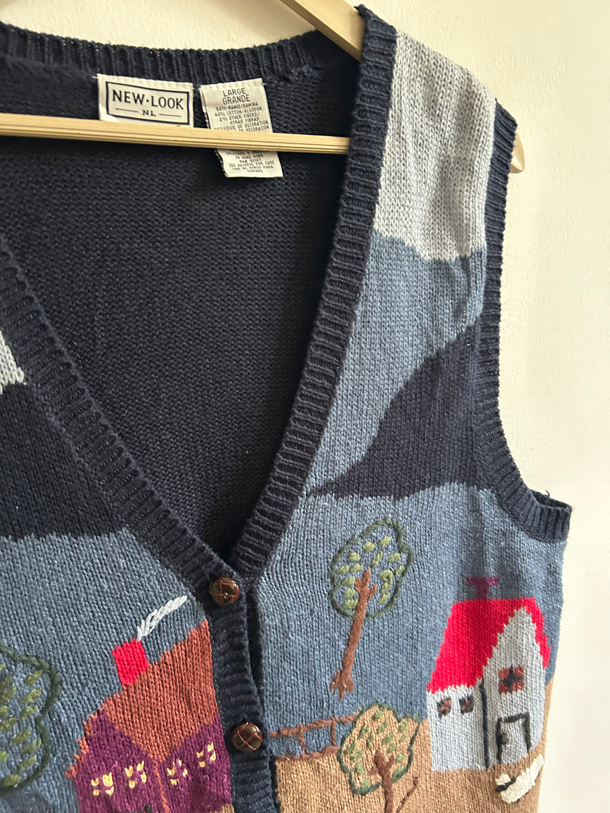 Vintage Countryside Farm Sheep Knit Vest