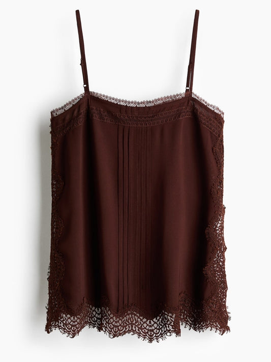 Brown Cami Lace Top
