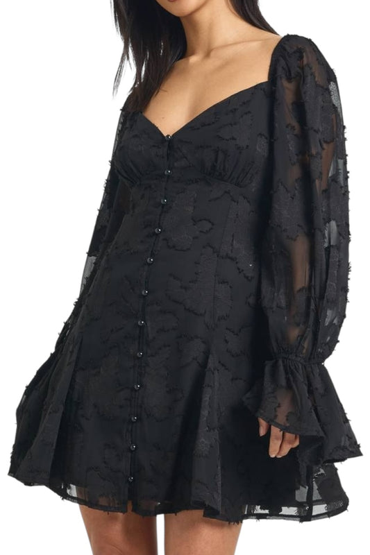 BOOHOO Boohoo Burnout Floral Godet Hem Dress