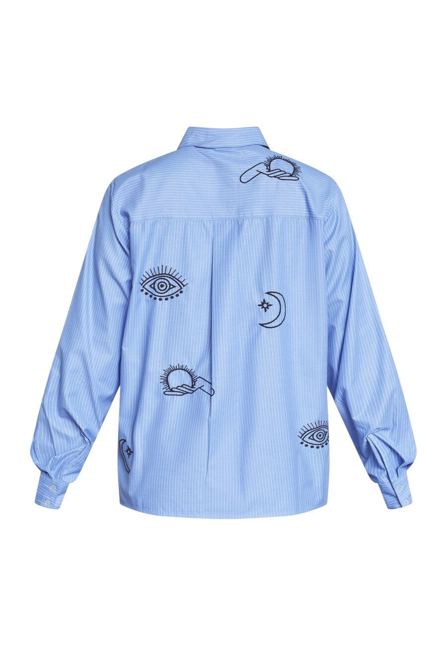Embroidery Striped Shirt