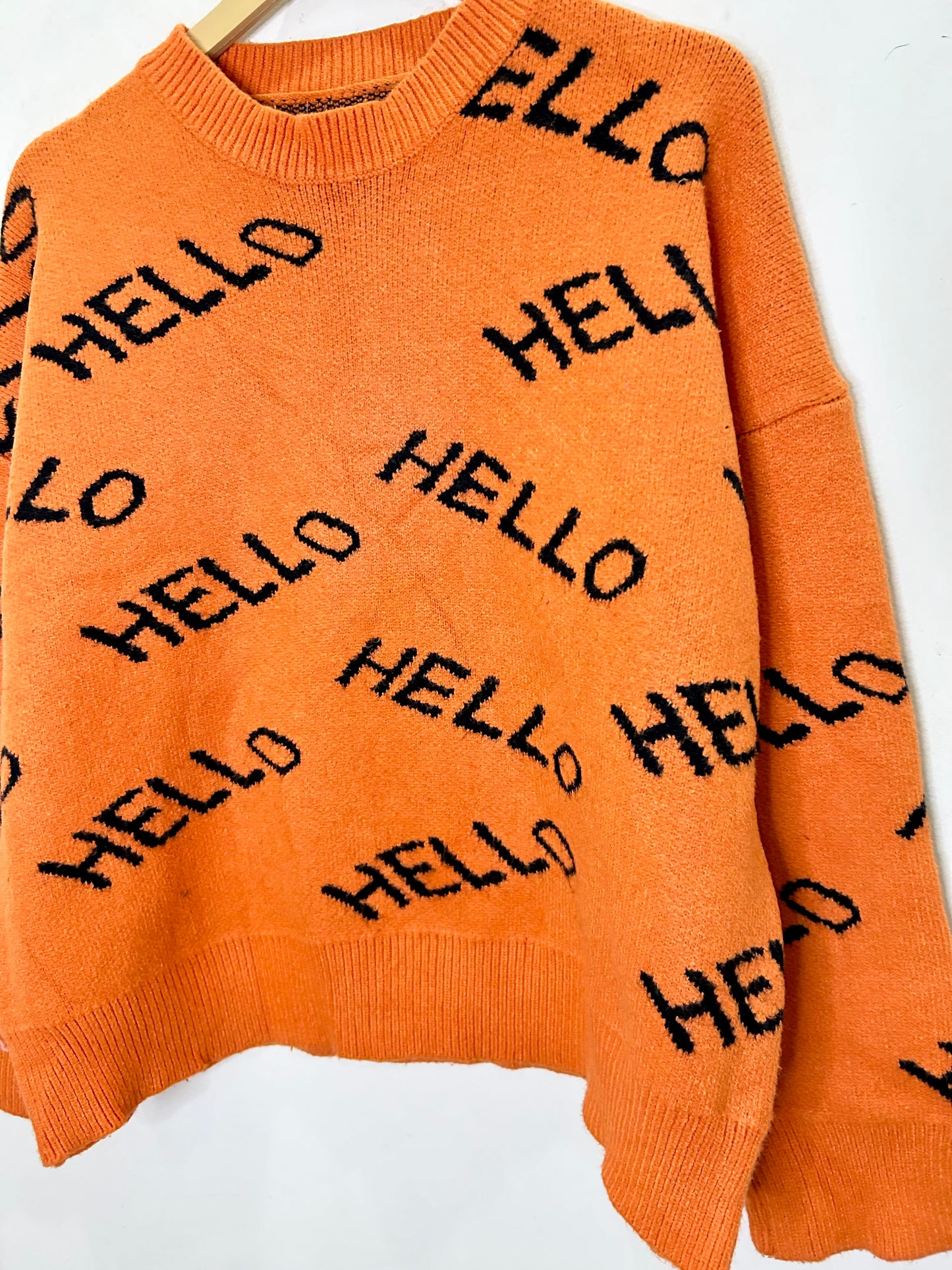 Orange Hello Sweater