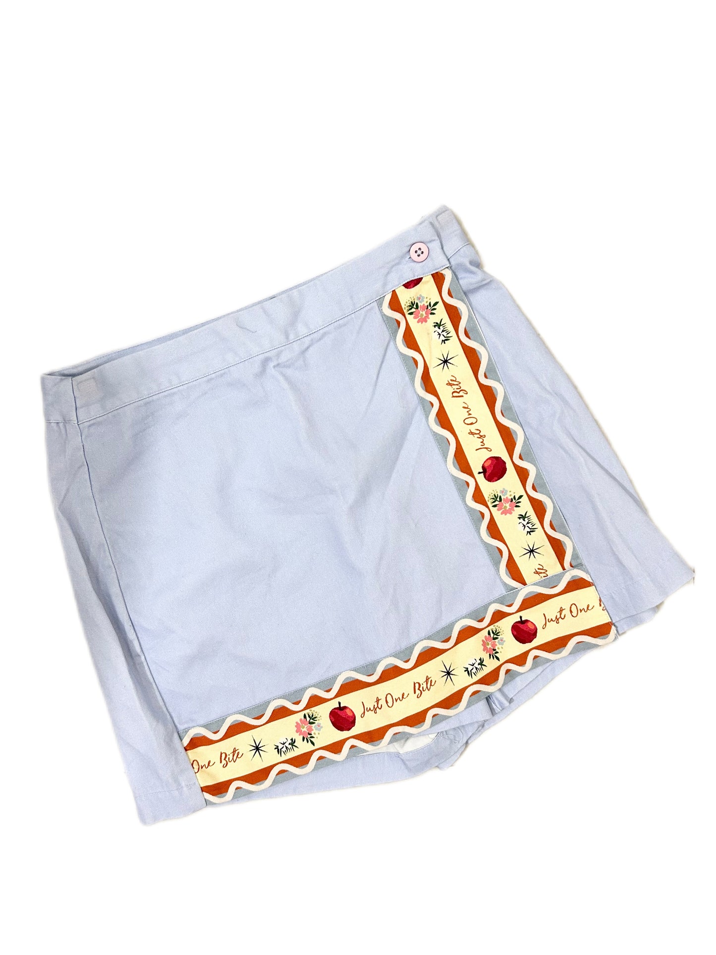 Blue Printed Cotton Skort