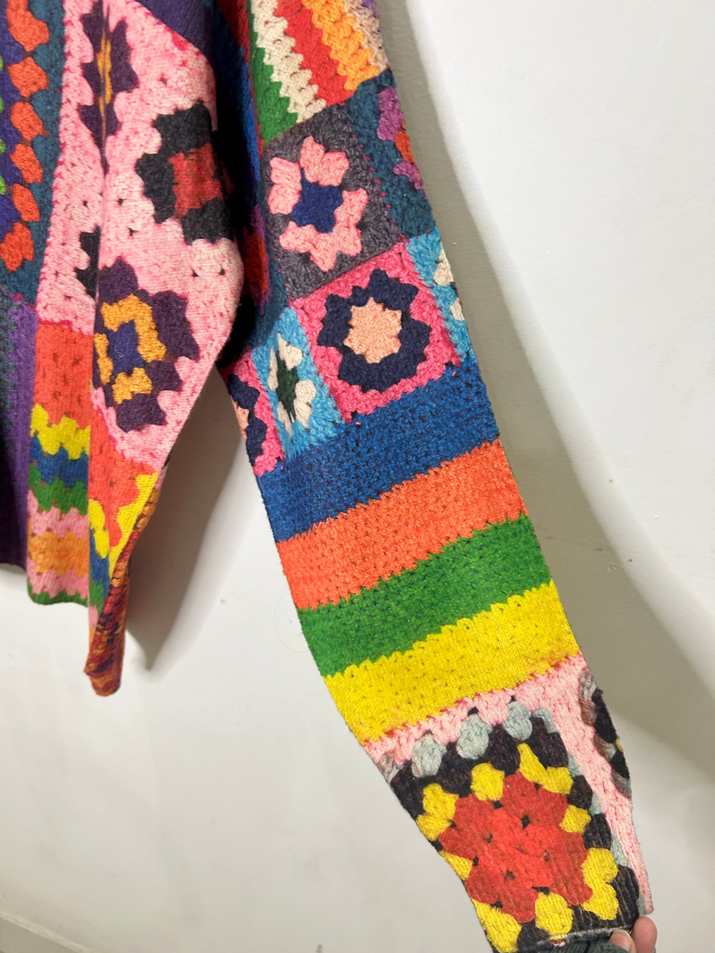 Crochet Print Sweater