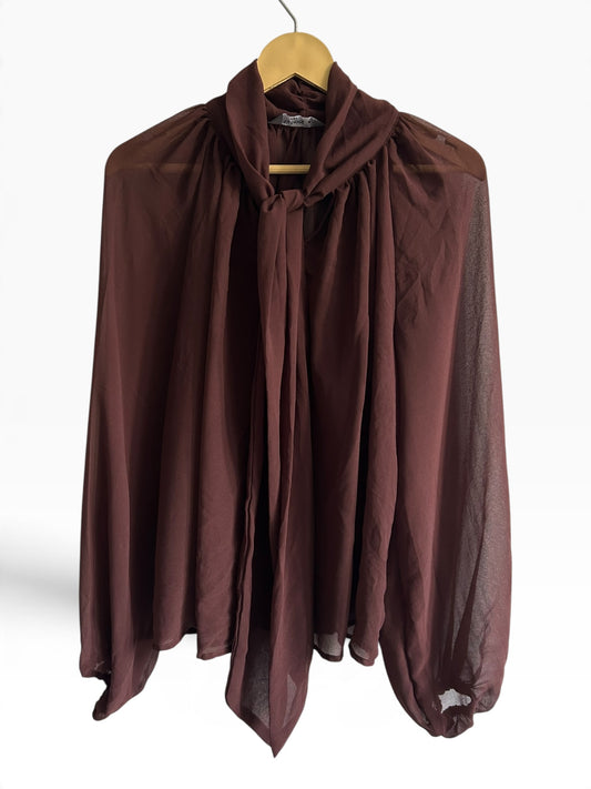Brown Scarf Top