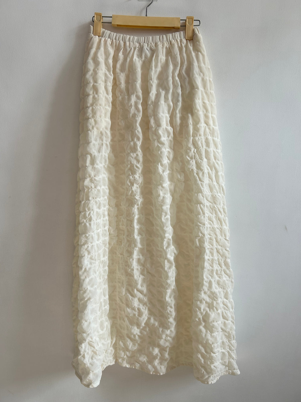 Pretty Little Things Cream Popcorn Skirt with Pocket