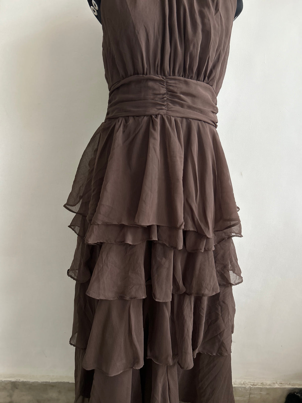 Brown Ruffle Dress: 42”