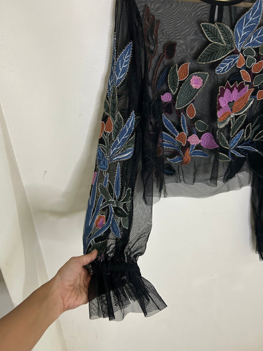 Patchwork Mesh Top