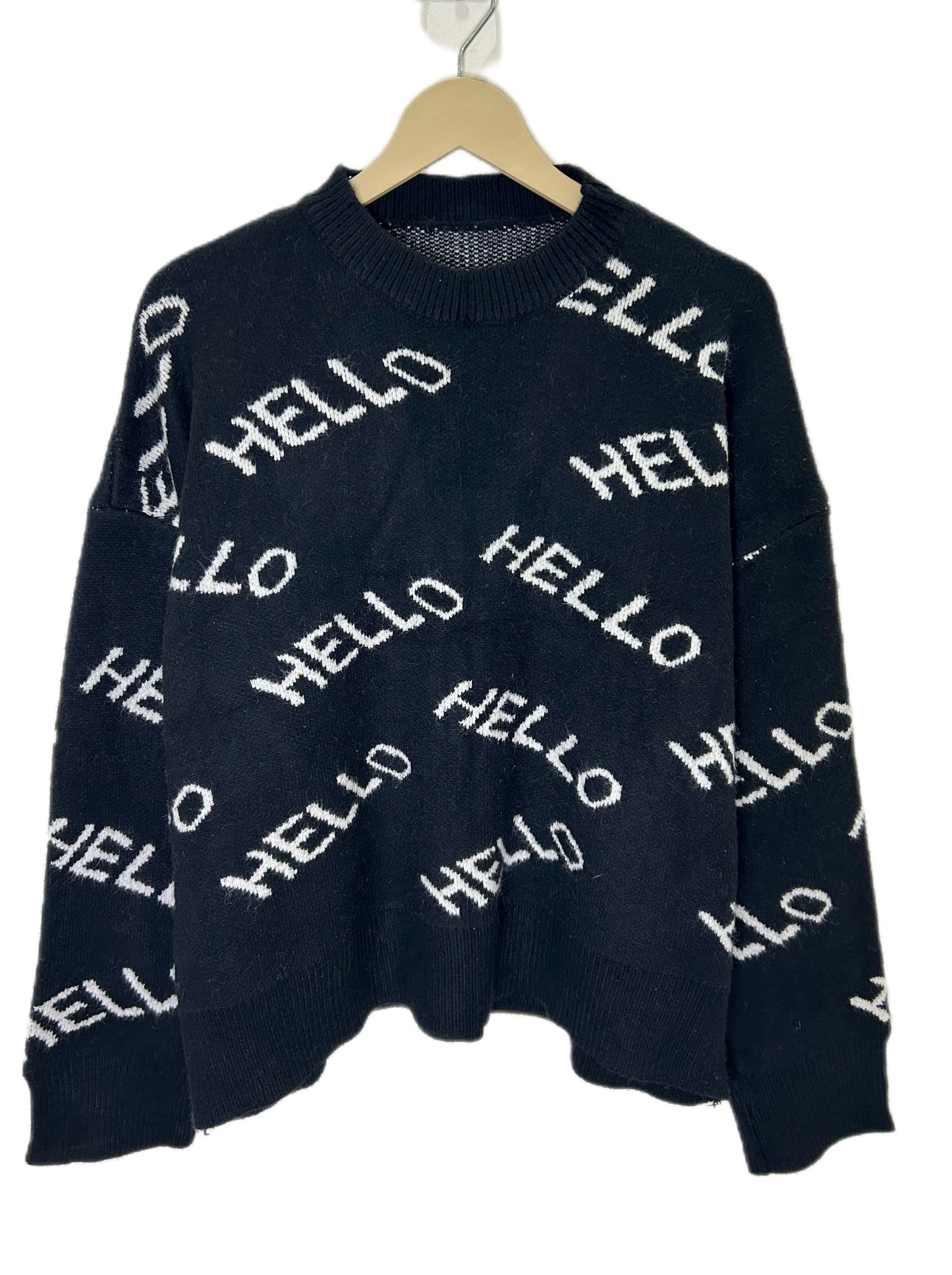 Hello Black Sweater