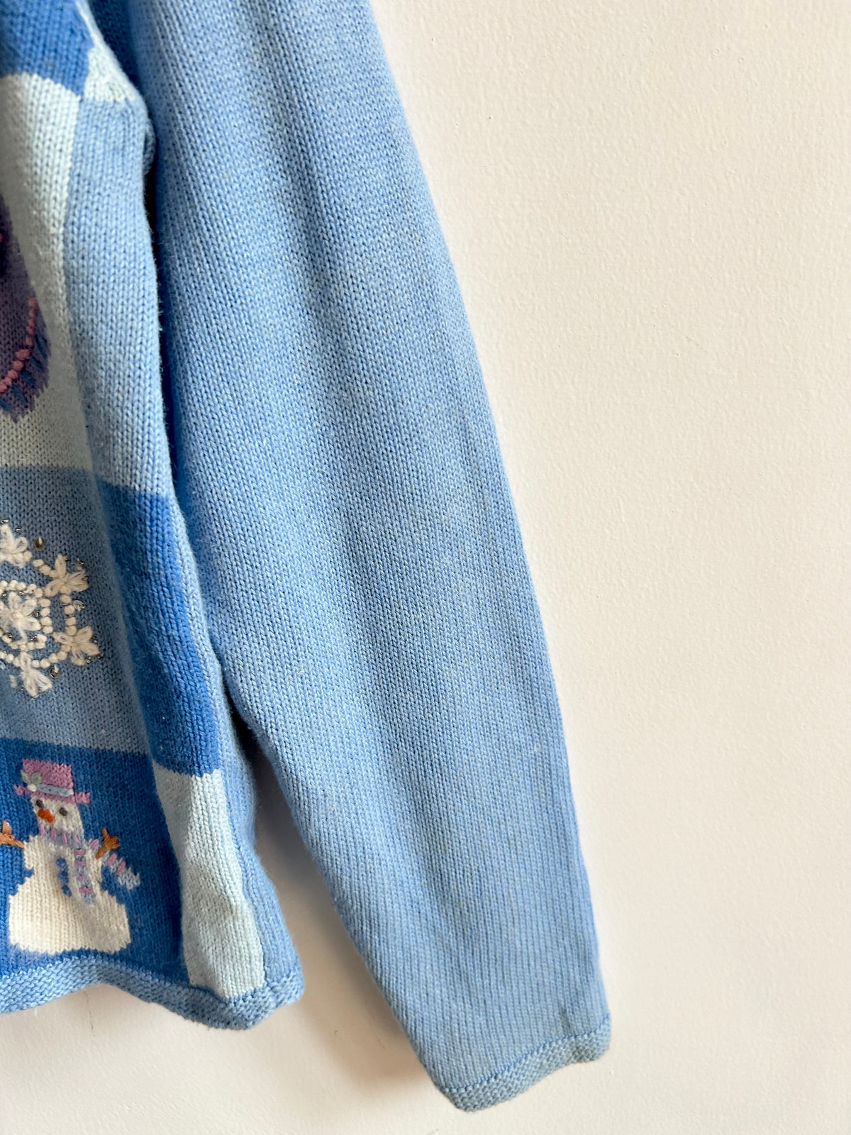 Gingerbread & Snowman Blue Cardigan