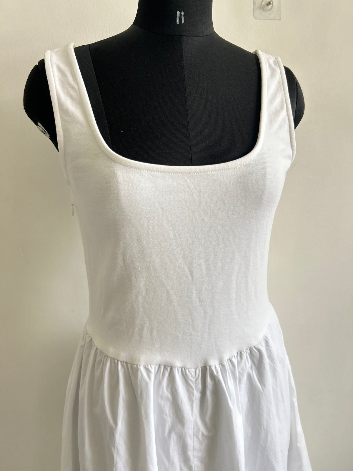 White Solid Dress: 38”