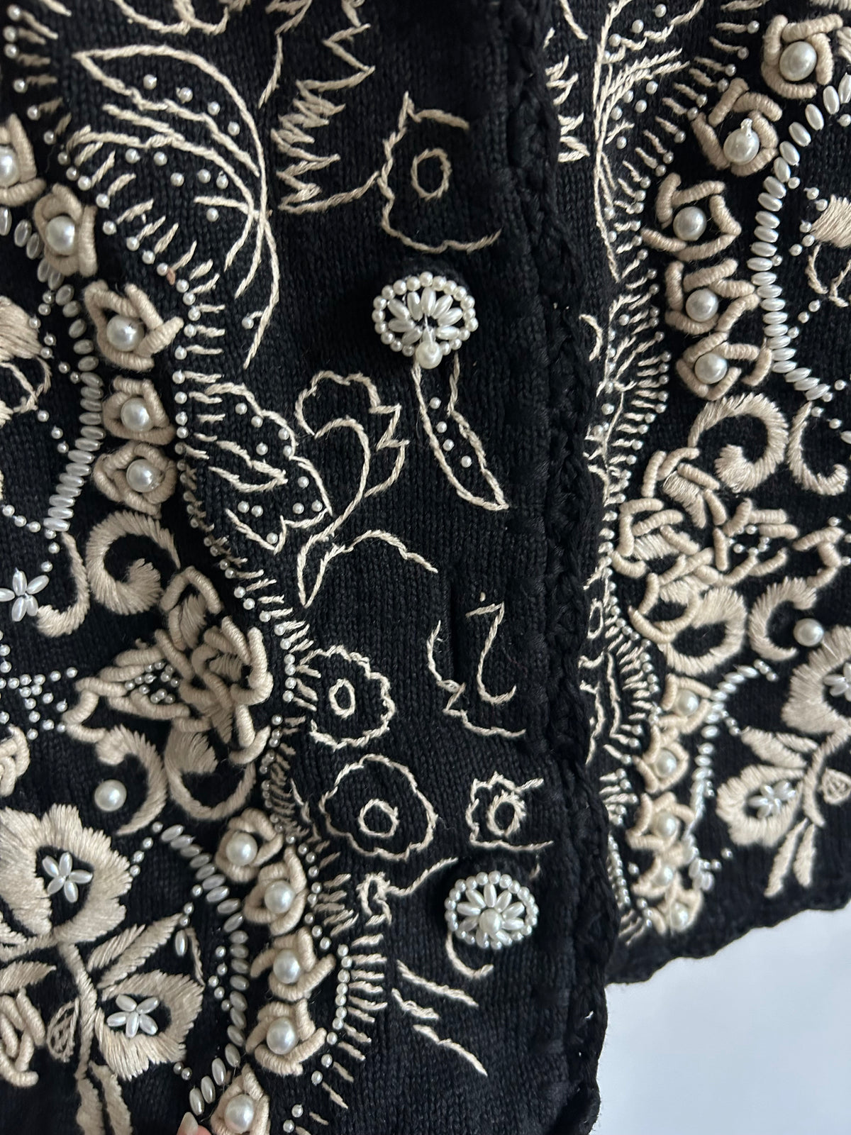 Vintage Floral Embroidered Cardigan