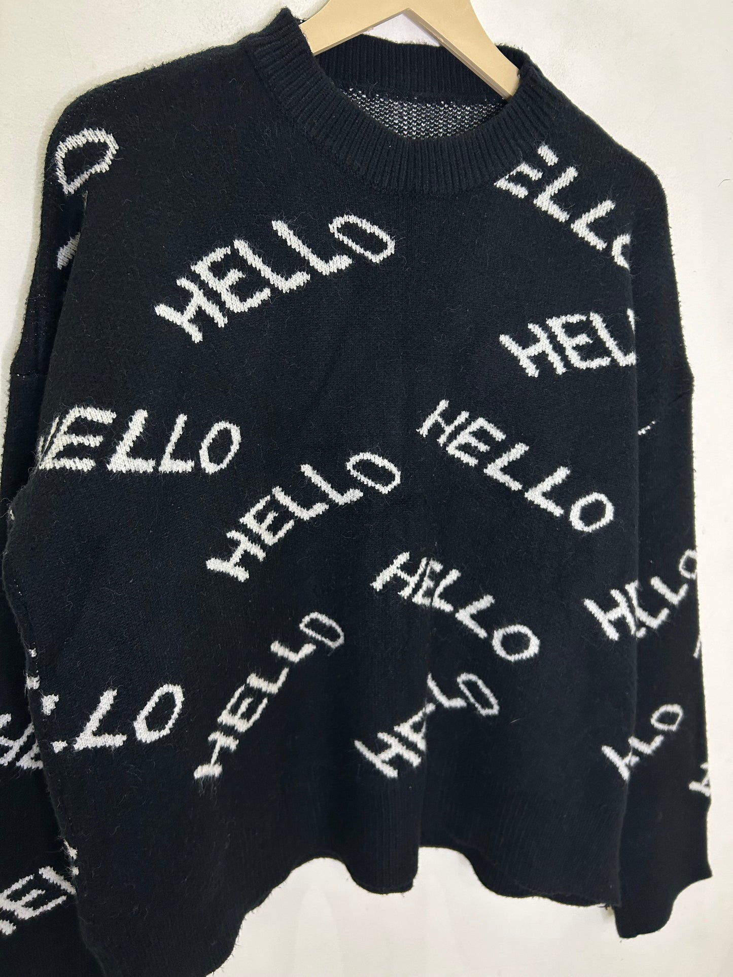 Hello Black Sweater