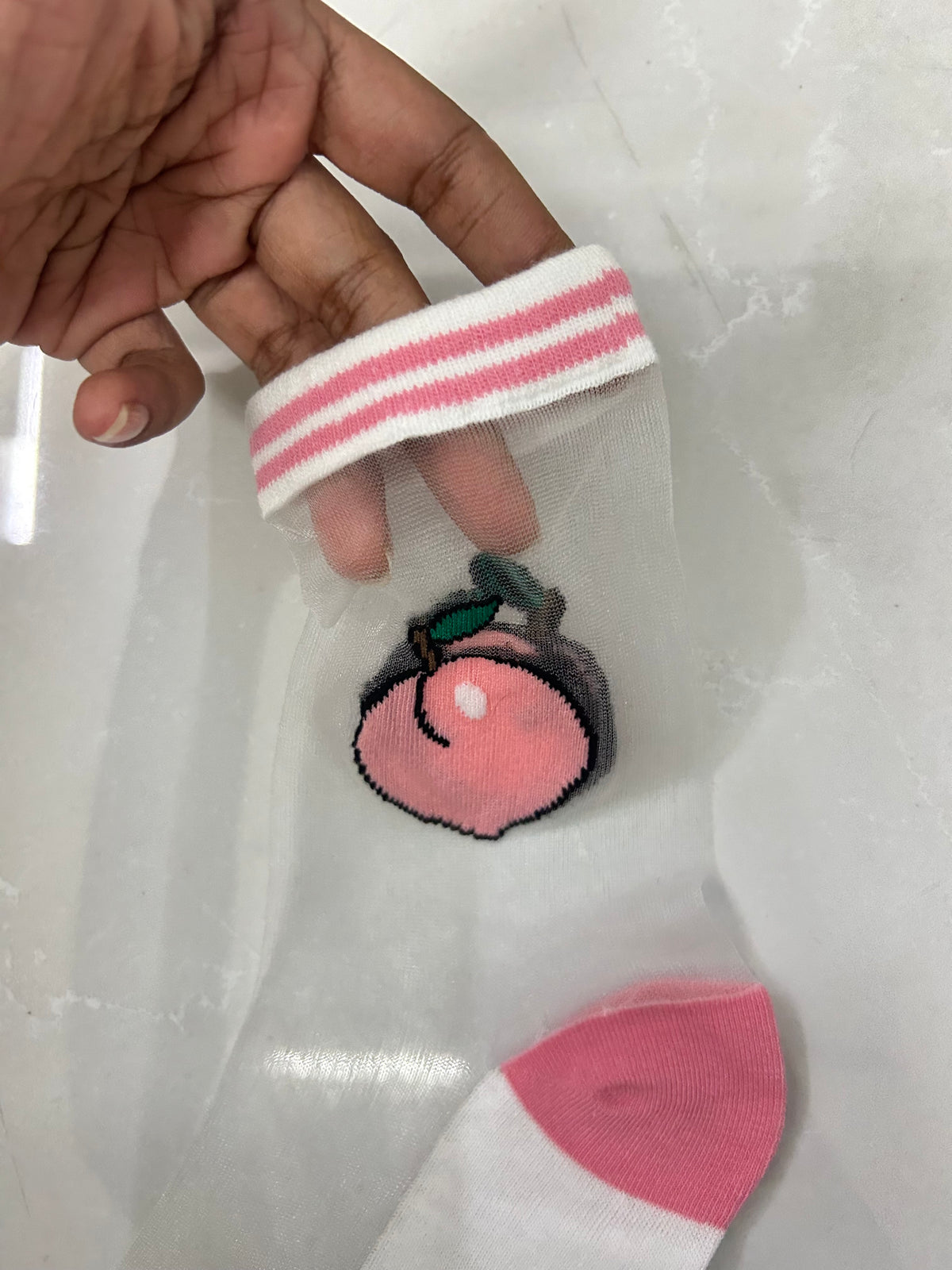 Mesh Peach Socks