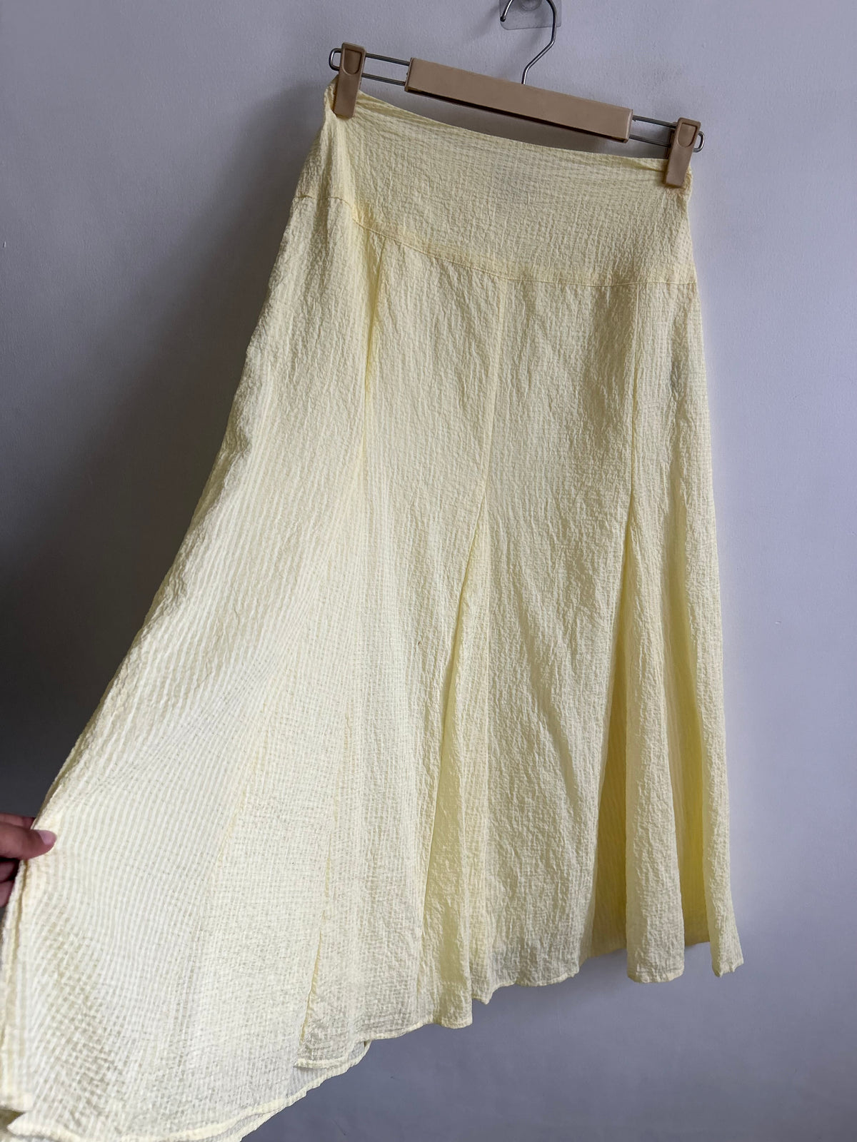 Butter Yellow Textured Skirt: 30”
