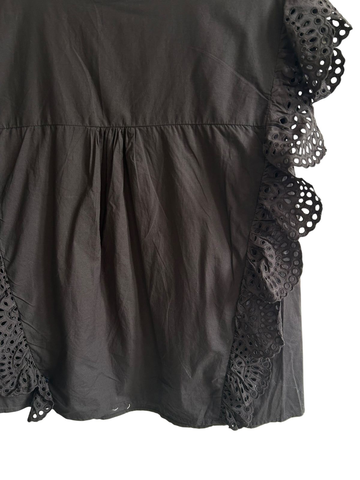 Black Flutter Sleeve Top