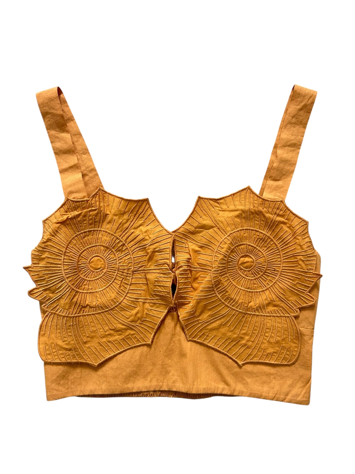 Floral Mustard Crop Top