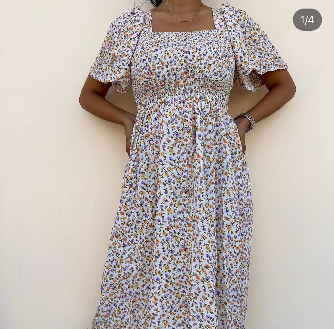 Mini Floral Ruched Dress