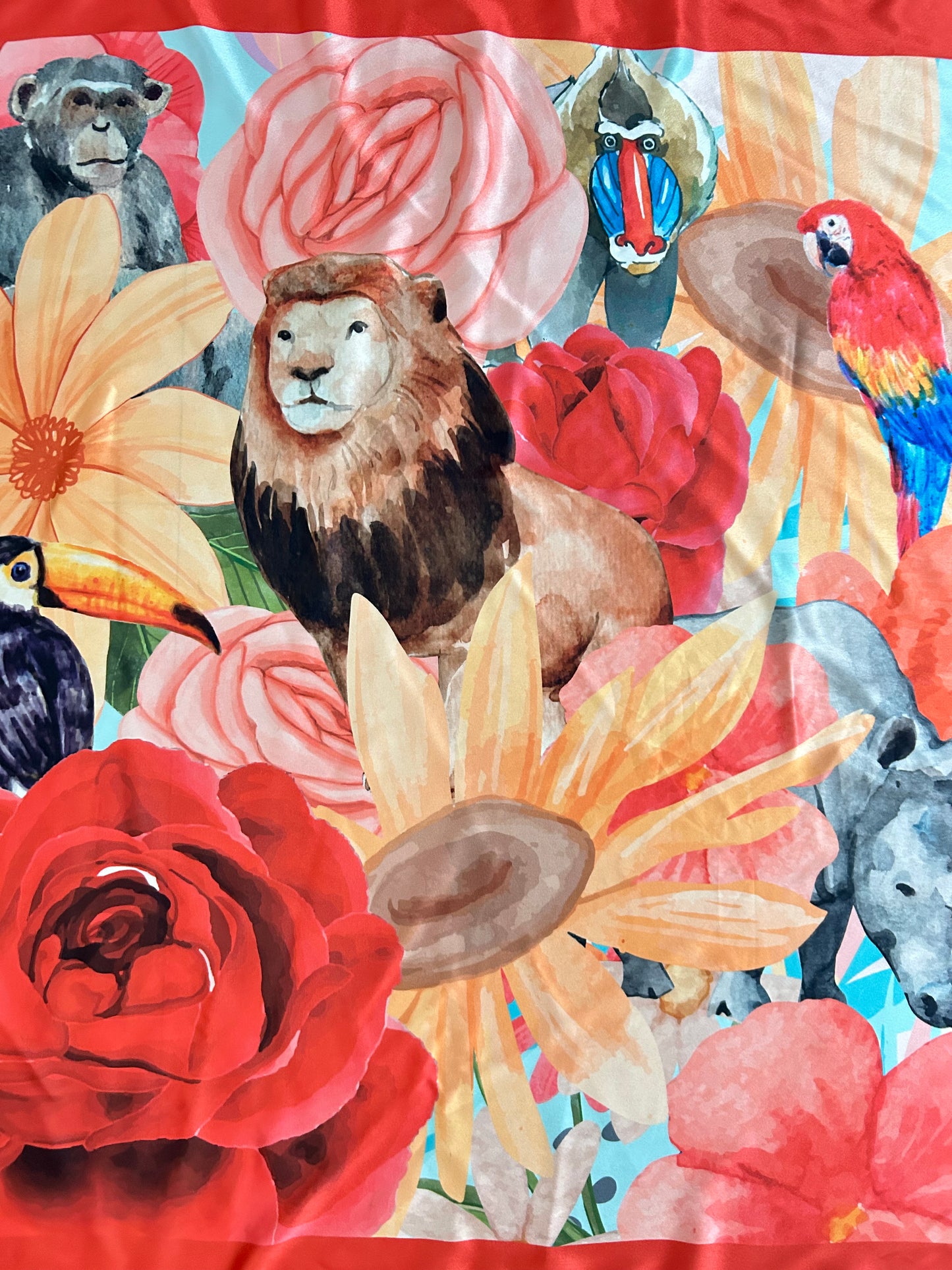 Animal Print Scarf: 39” x 41”