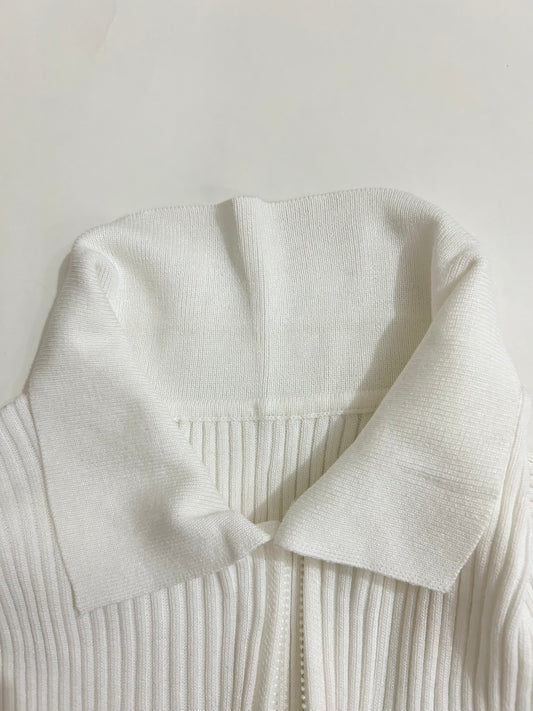 Double Zip White Top