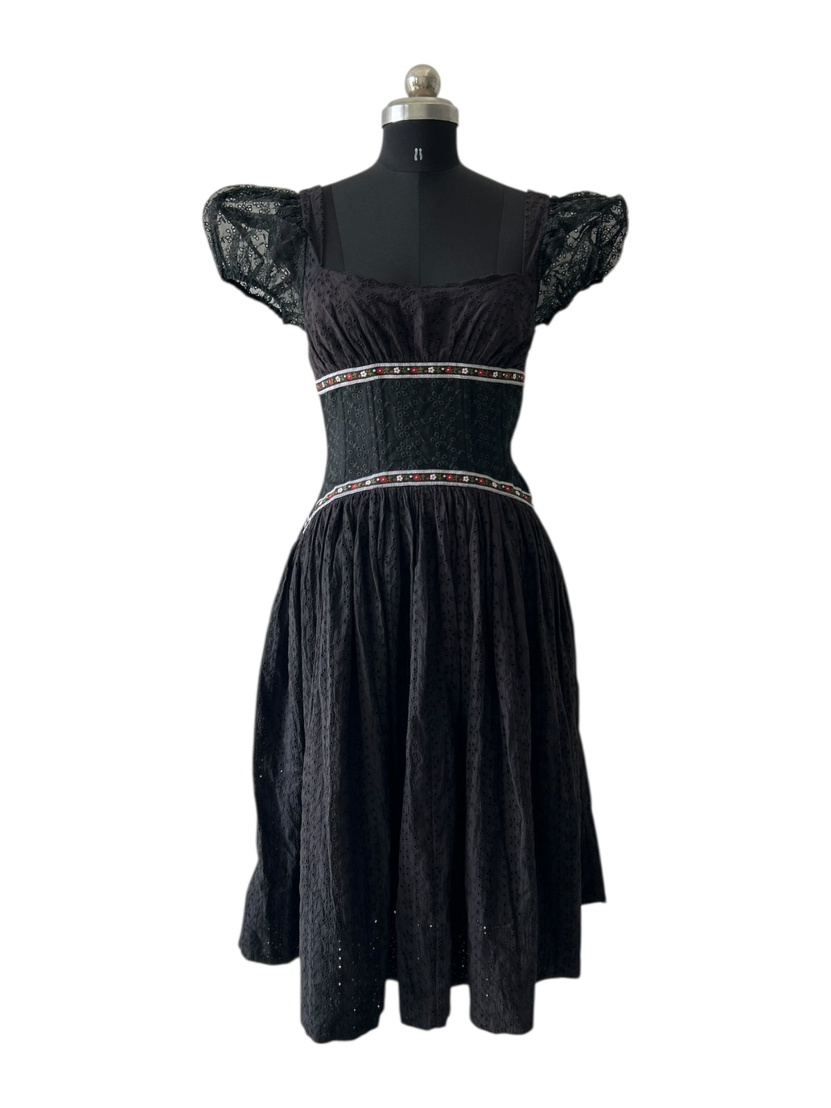 Black Floral Dress: 34”