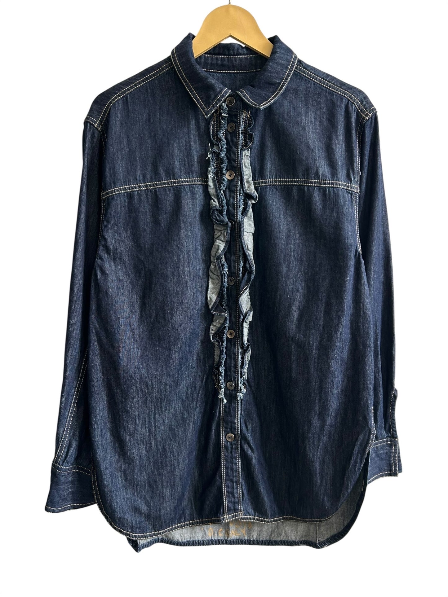 Denim Ruffle Shirt
