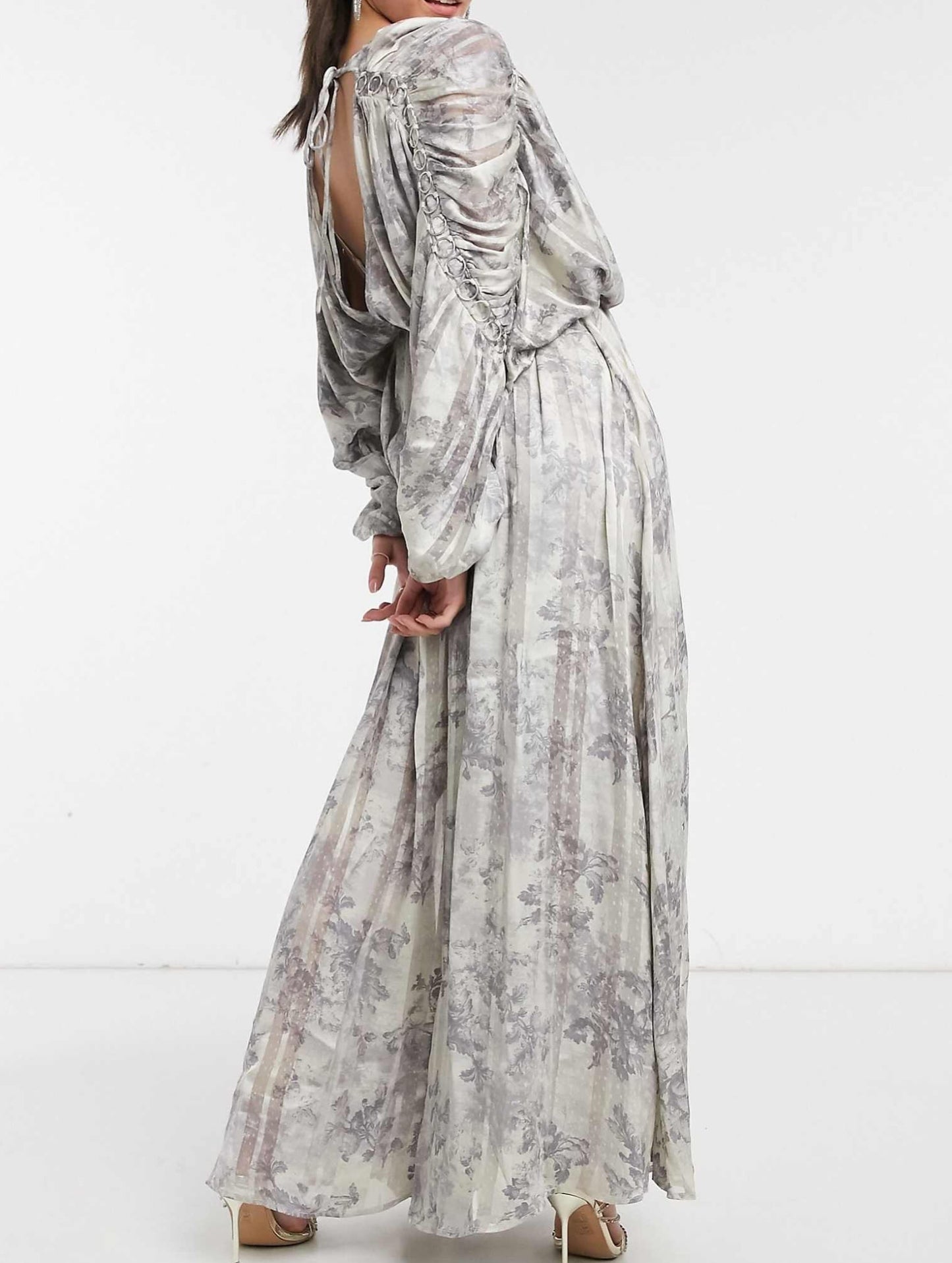Grey Floral Dress