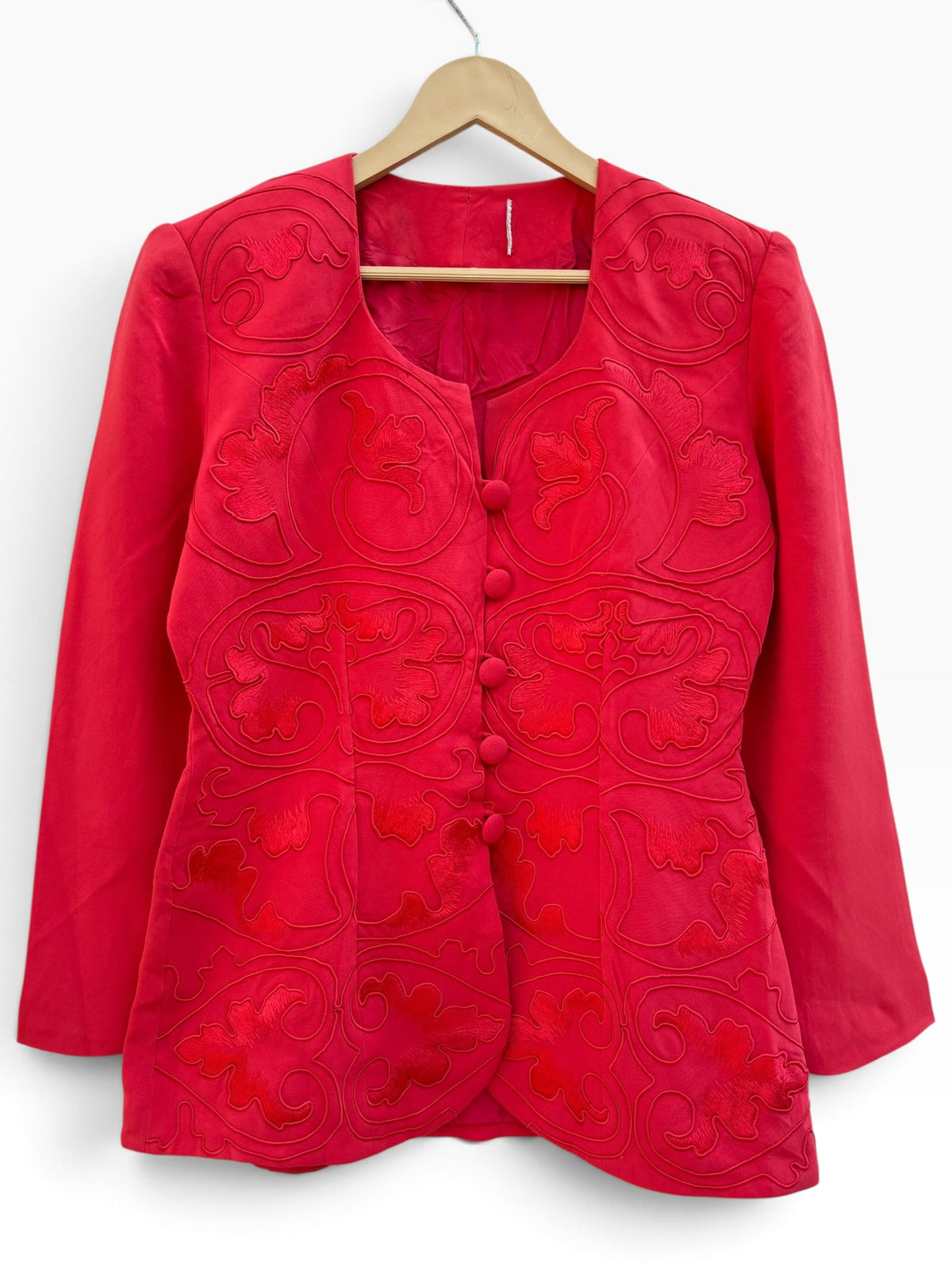 Red Embroidered Vintage Jacket:34”