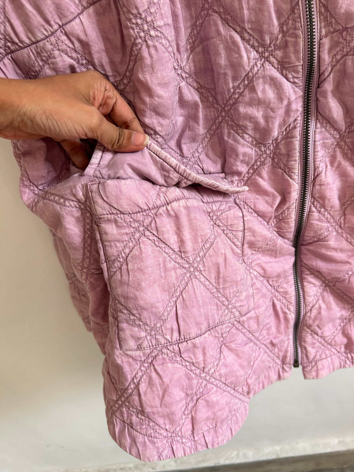 Mauve Quilted Jacket: 52”