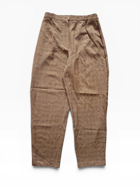 Brown Checked Pants