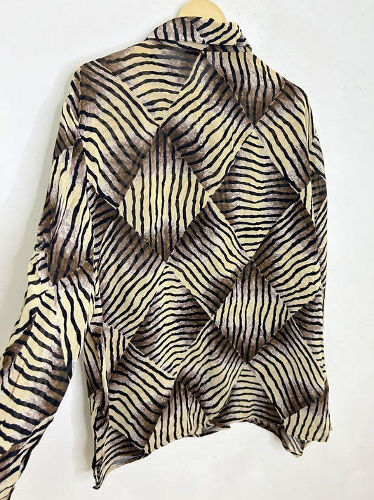 Zig zag Brown Shirt: Chest- 52”