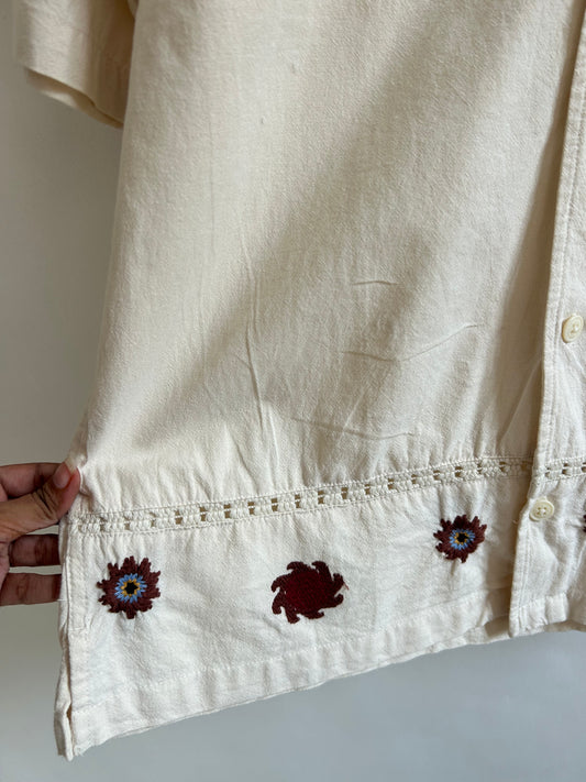 Embroidered Cotton Shirt: 44”