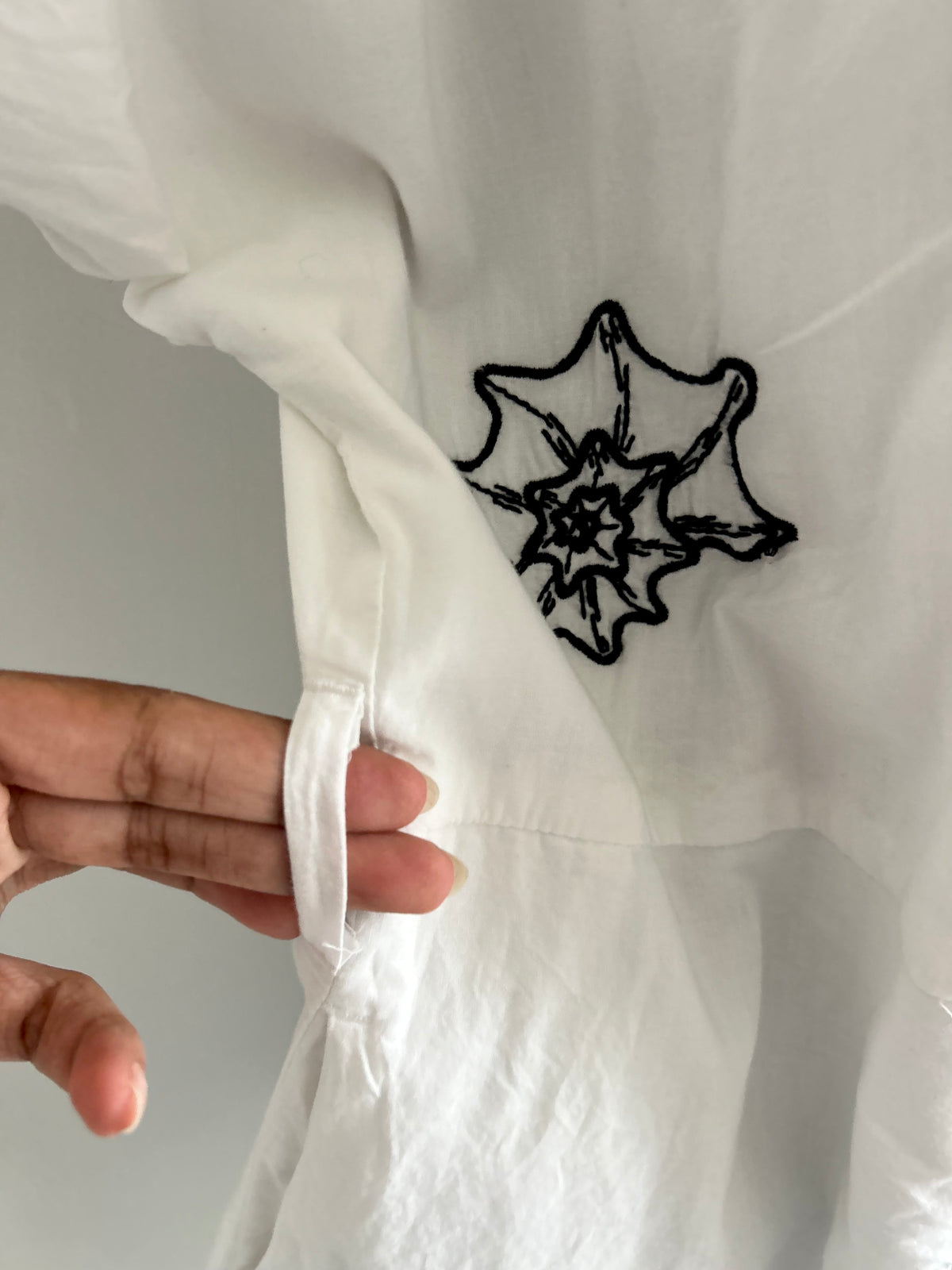 White Cotton Embroidered Dress