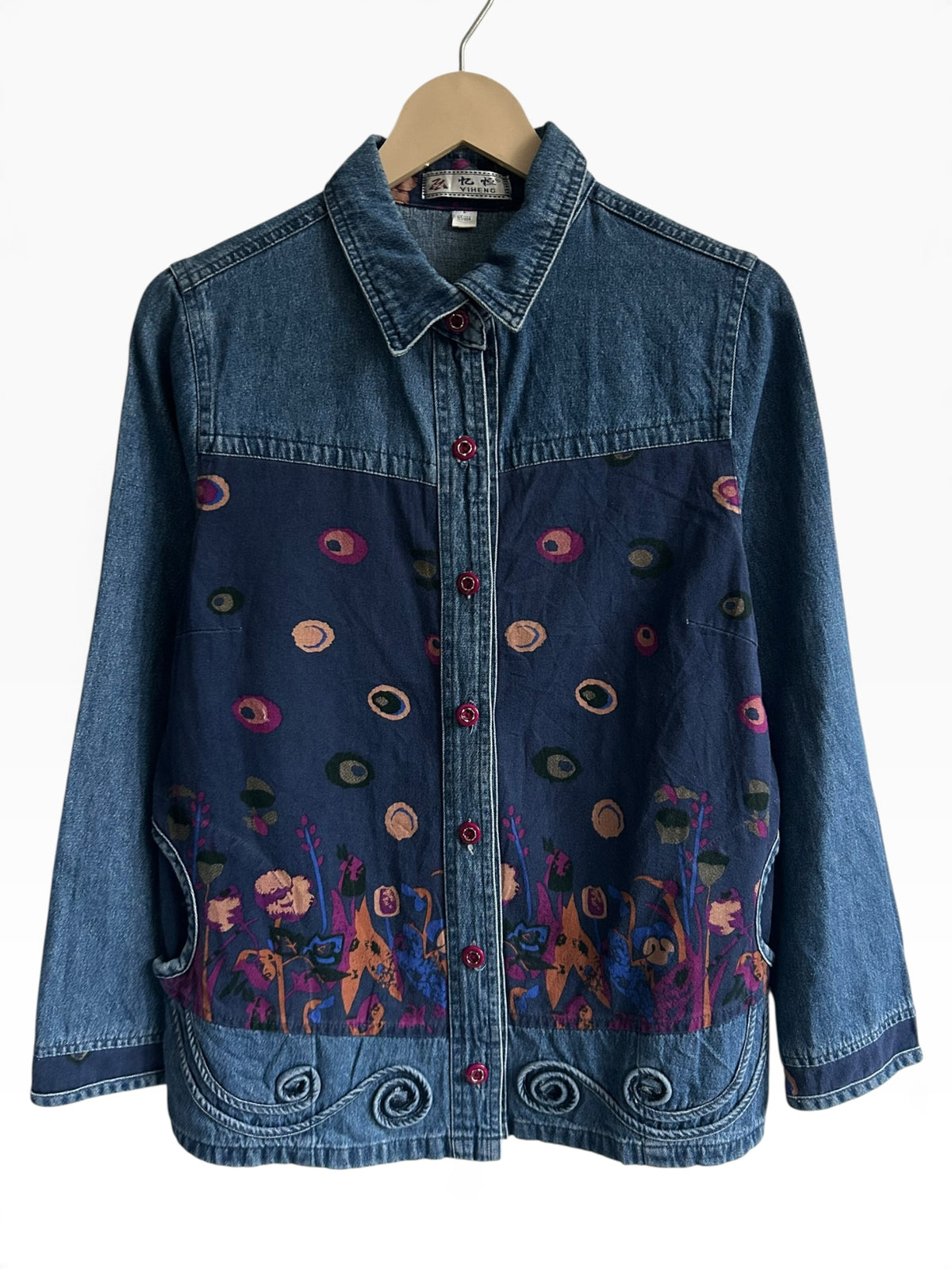 Floral Denim Shirt: 38”