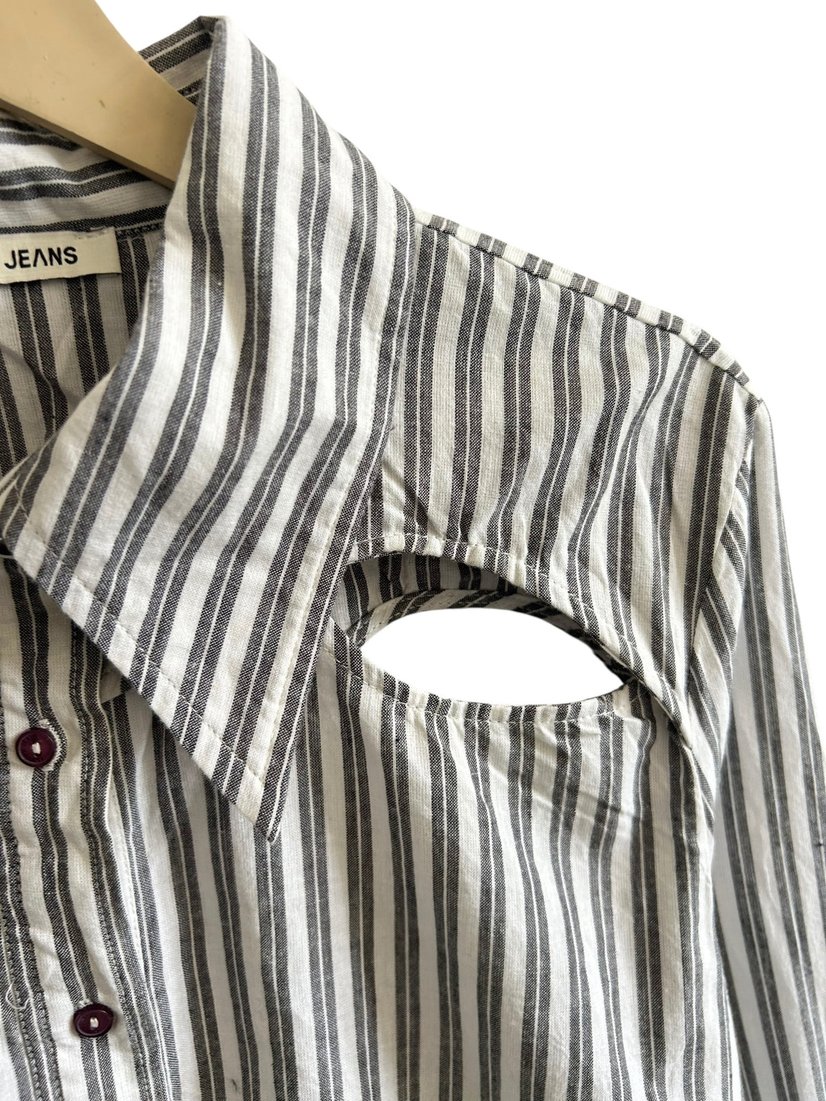 Cotton Striped CutOut Shirt