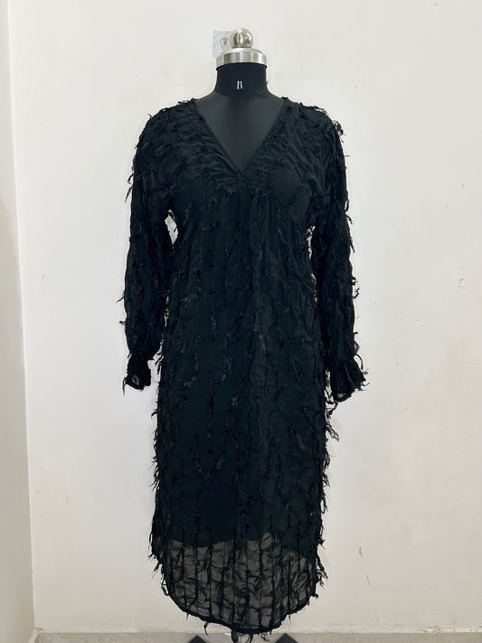 Textured Black Dress