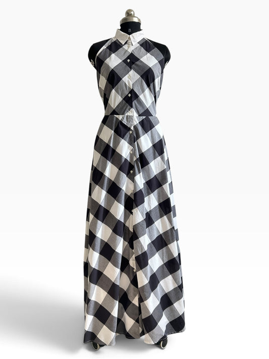Checkered Halterneck Dress