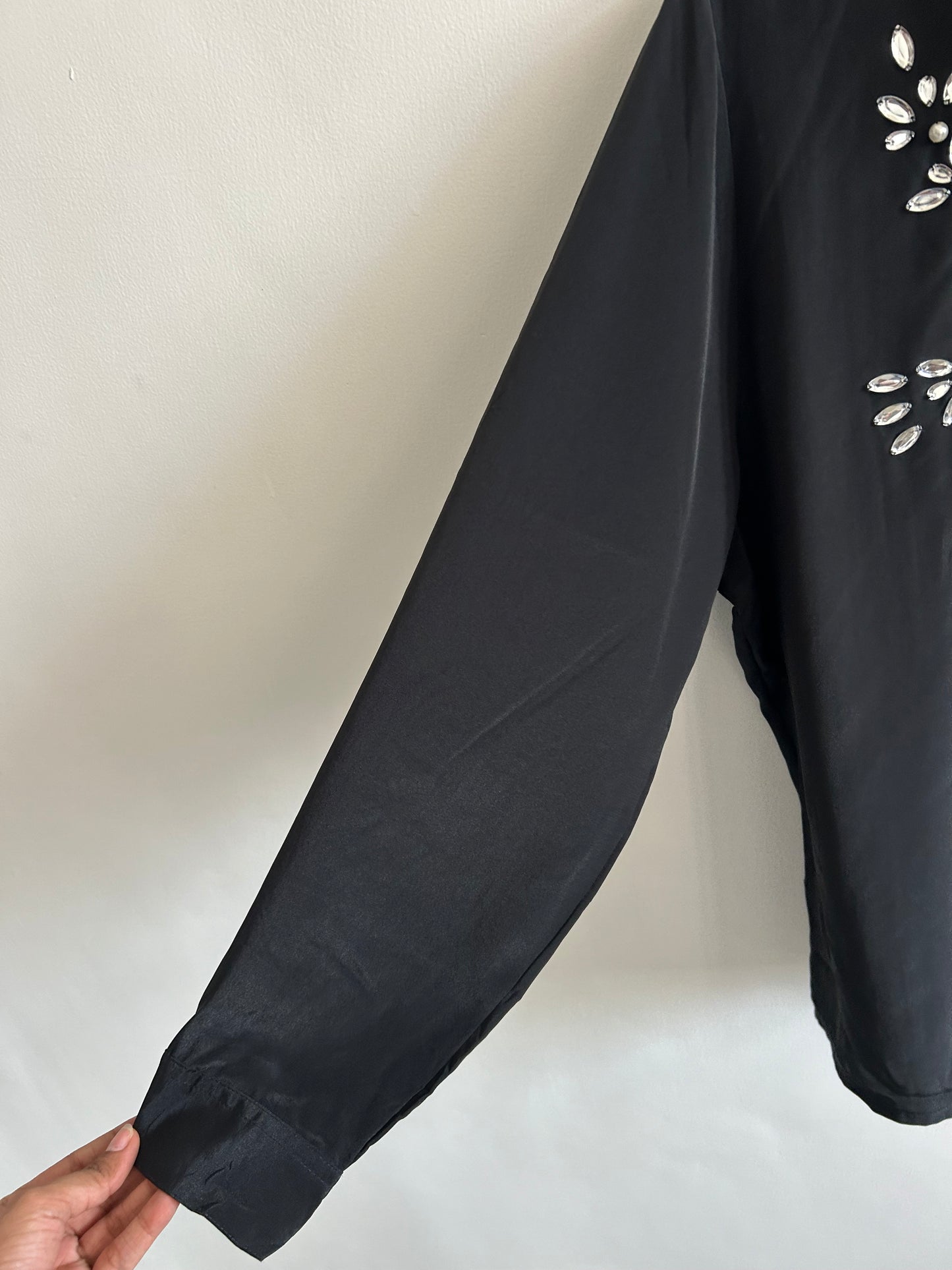 Rhinestone Black Shirt