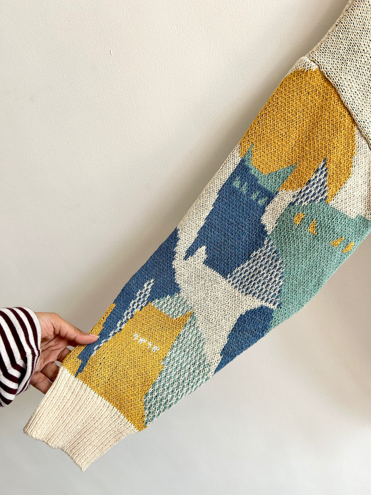 Abstract Cats Knit Sweater