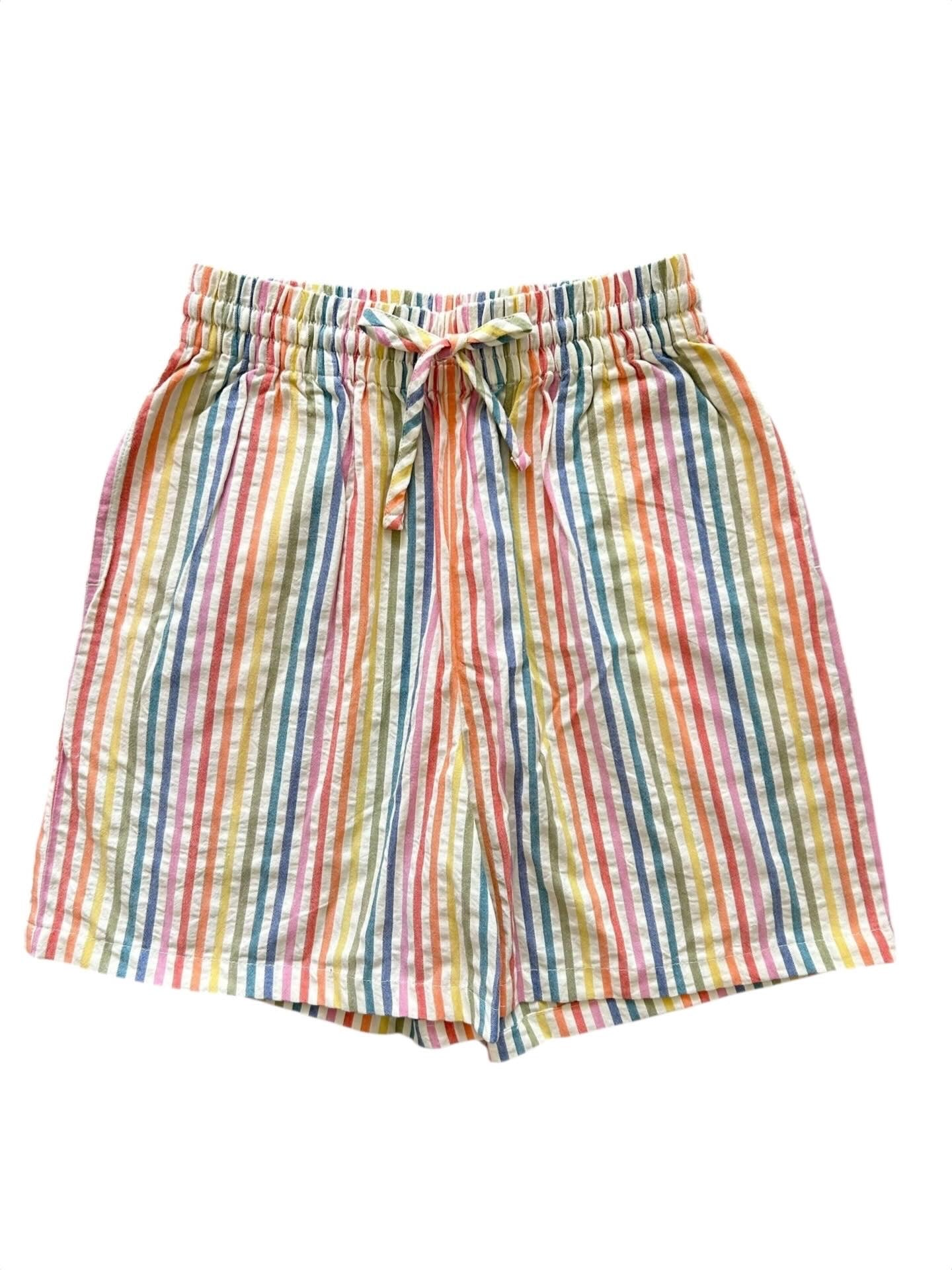 LUCY & YAK Rainbow Stripes Shorts