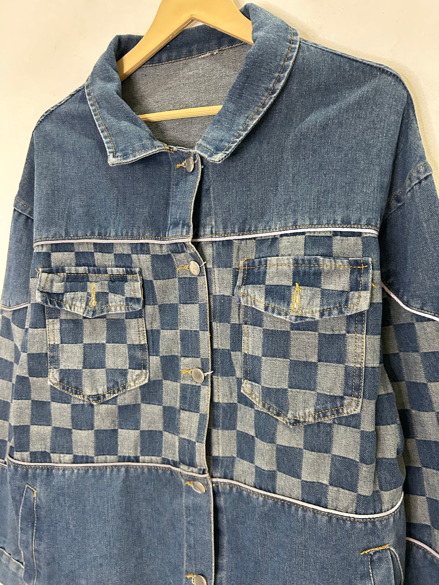 Denim Checkered Jacket