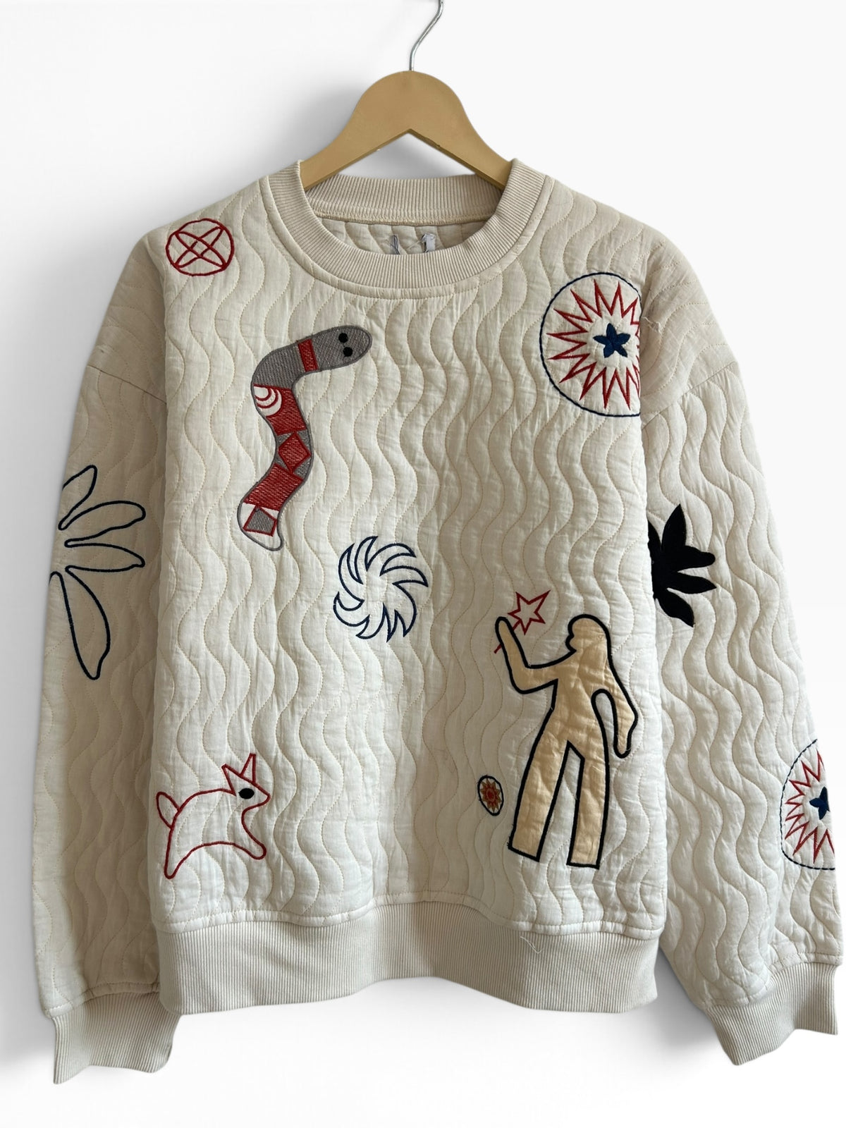 Quilted Embroidery Sweatshirt: 46”