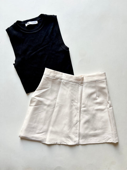 White Skort Waist 28”
