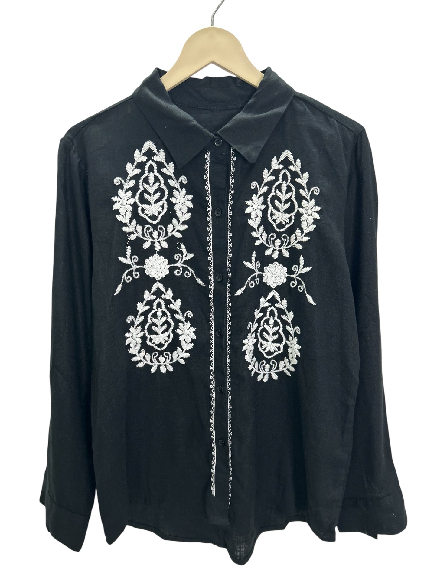 Black Embroidered Shirt